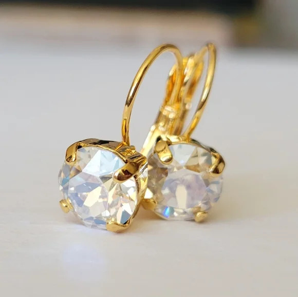 Austrian Crystal Earrings in Gold - Picture 7 of 8